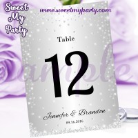 Silver Wedding Table Numbers,Diamonds Wedding Table Numbers,(015w)